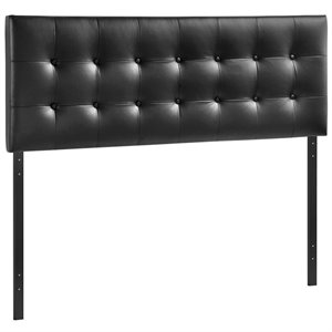 Hawthorne Collections Vinyl Black Panel Headboard King 78.5&quot Unassembled