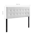 Hawthorne Collections Modern Vinyl King Panel Headboard in White