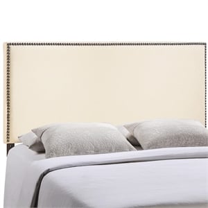 Hawthorne Collections Fabric Ivory Panel Headboard Contemporary 78.5&quotW x 48&quotH x 2.5&quotD