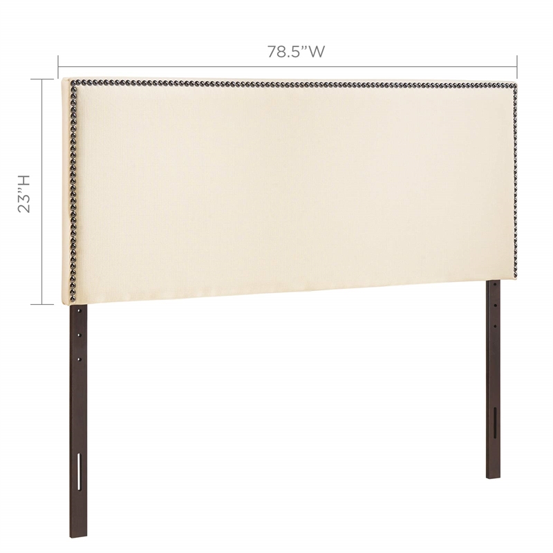 Hawthorne Collections Fabric Ivory Panel Headboard Contemporary 78.5