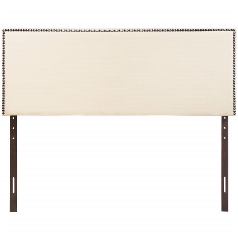 Hawthorne Collections Fabric Ivory Panel Headboard Contemporary 78.5