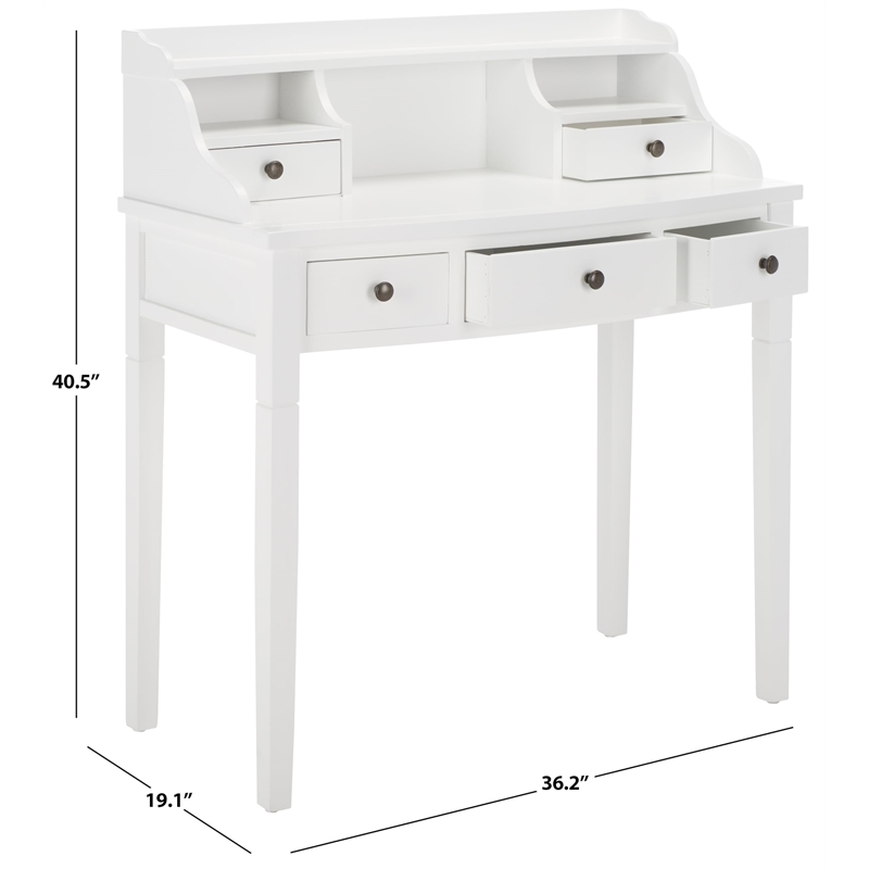 Hawthorne Collections Mahogany Writing Desk in White