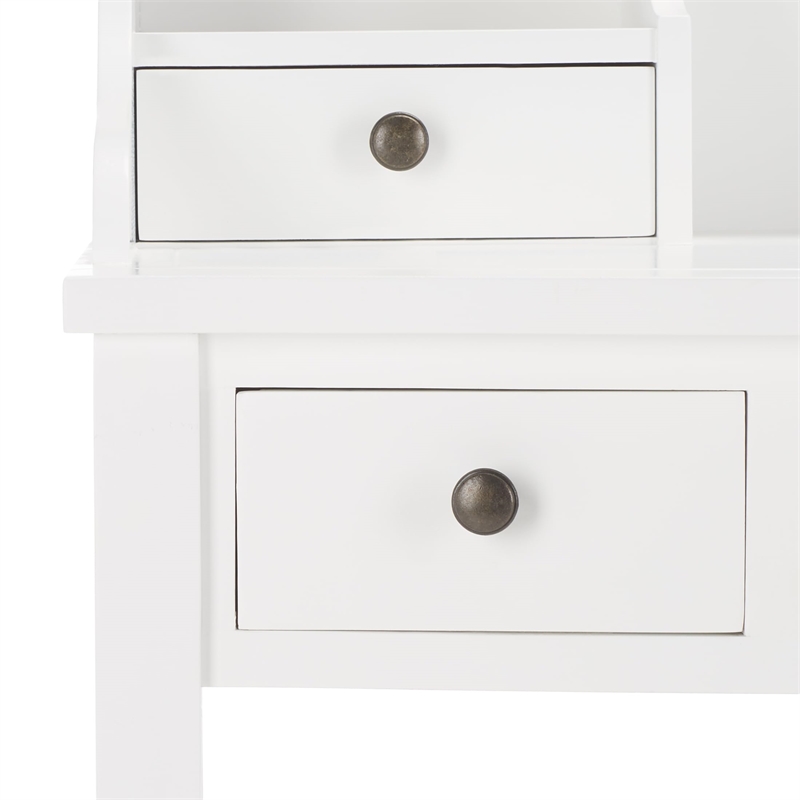 Hawthorne Collections Mahogany Writing Desk in White