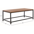 Hawthorne Collections Fir Wood Coffee Table in Oak