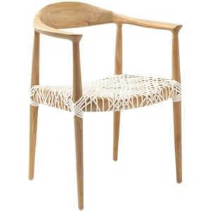 Hawthorne Collections Teak Arm Chair in Light Oak