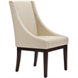 Hawthorne Collections Leather Slipper Swayback Arm Chair in Ivory