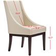 Hawthorne Collections Leather Slipper Swayback Arm Chair in Ivory