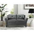 Hawthorne Collections Microfiber Dark Gray Loveseat Rectangular Premium Foam 56.3