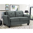 Hawthorne Collections Microfiber Dark Gray Loveseat Rectangular Premium Foam 56.3