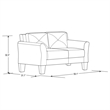 Hawthorne Collections Microfiber Dark Gray Loveseat Rectangular Premium Foam 56.3