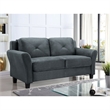 Hawthorne Collections Microfiber Dark Gray Loveseat Rectangular Premium Foam 56.3