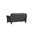 Hawthorne Collections Microfiber Dark Gray Loveseat Rectangular Premium Foam 56.3