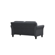 Hawthorne Collections Microfiber Dark Gray Loveseat Rectangular Premium Foam 56.3
