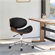 Hawthorne Collection  Faux Leather Swivel Office Chair in Black