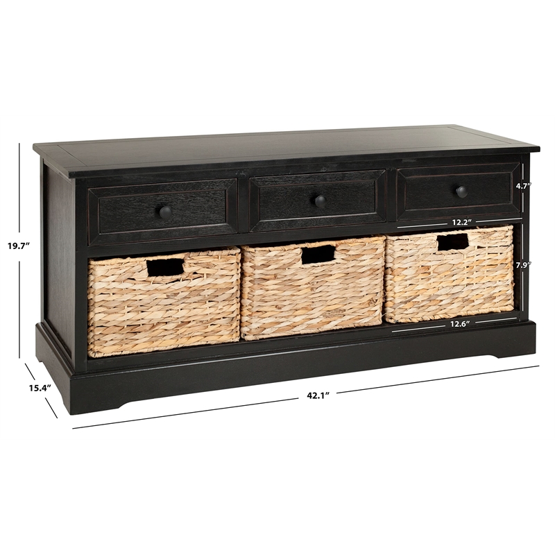 Hawthorne Collection 3 Drawer Storage Unit in Black