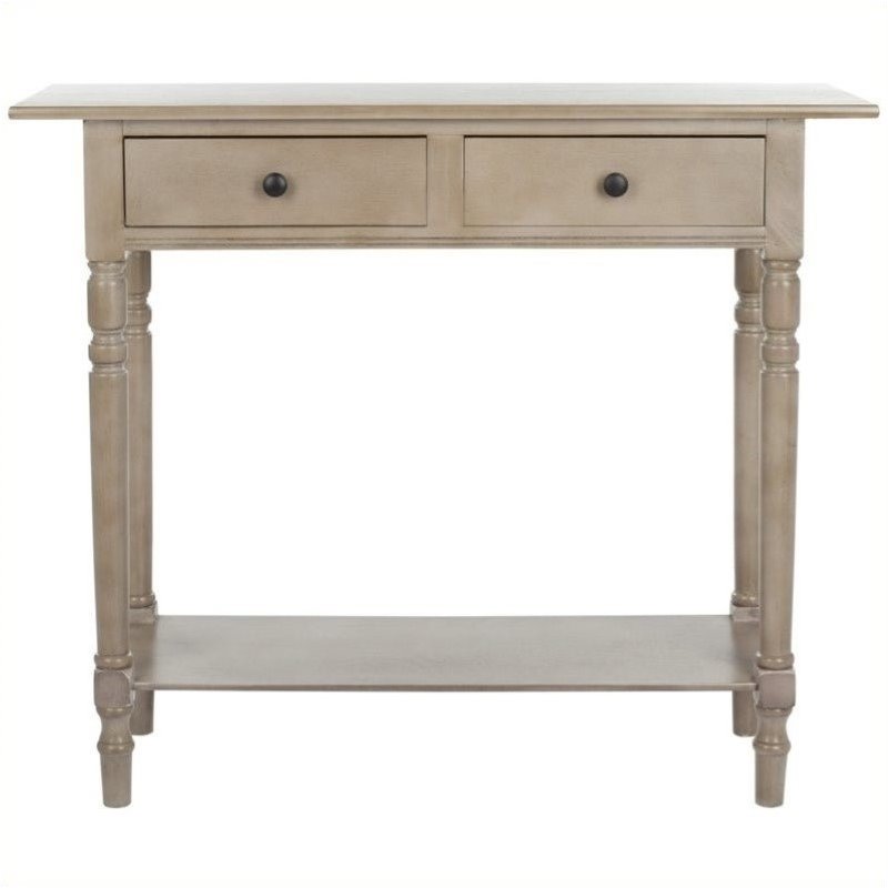 Hawthorne Collection Wood 2-Drawers Console in Sleek Gray Tone