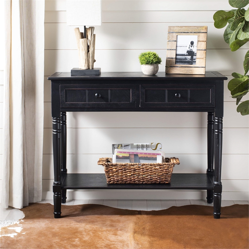 Hawthorne Collection Wood Console in Black