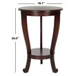 Hawthorne Collection Wood Pedastal Side Table in Dark Cherry