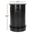 Hawthorne Collection Wood Oval Cabinet in Black