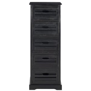 Hawthorne Collection Pine 5 Drawer Cabinet in Black