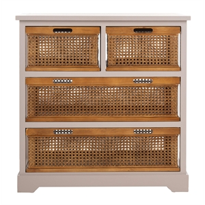 Hawthorne Collection Pine 4 Drawer Storage Unit in Grey