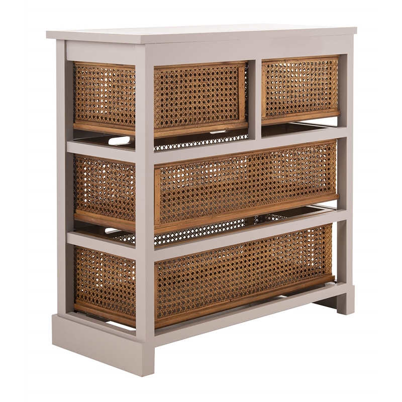 Hawthorne Collection Pine 4 Drawer Storage Unit in Grey