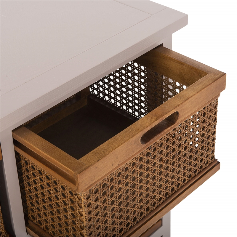 Hawthorne Collection Pine 4 Drawer Storage Unit in Grey
