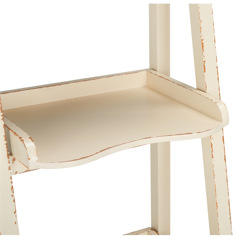 Hawthorne Collection Pine Wood Leaning Etagere in Ivory