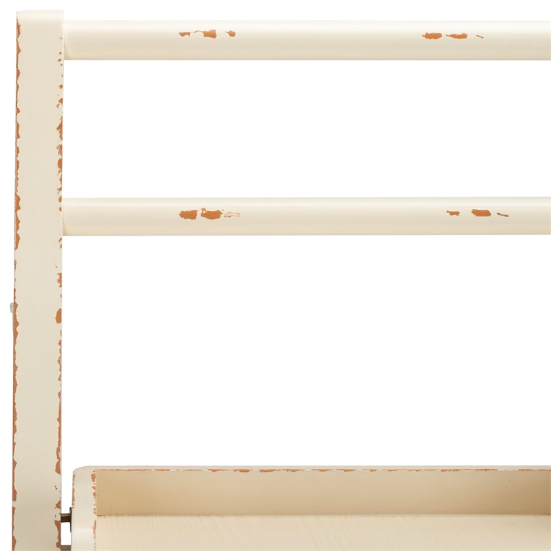 Hawthorne Collection Pine Wood Leaning Etagere in Ivory