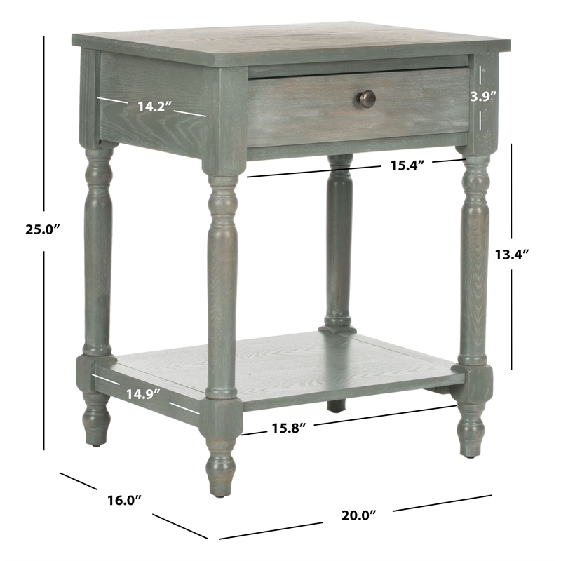 Hawthorne Collection Elm Wood End Table in Ash Grey