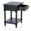 Hawthorne Collection Pine Wood End Table in Dark Teal