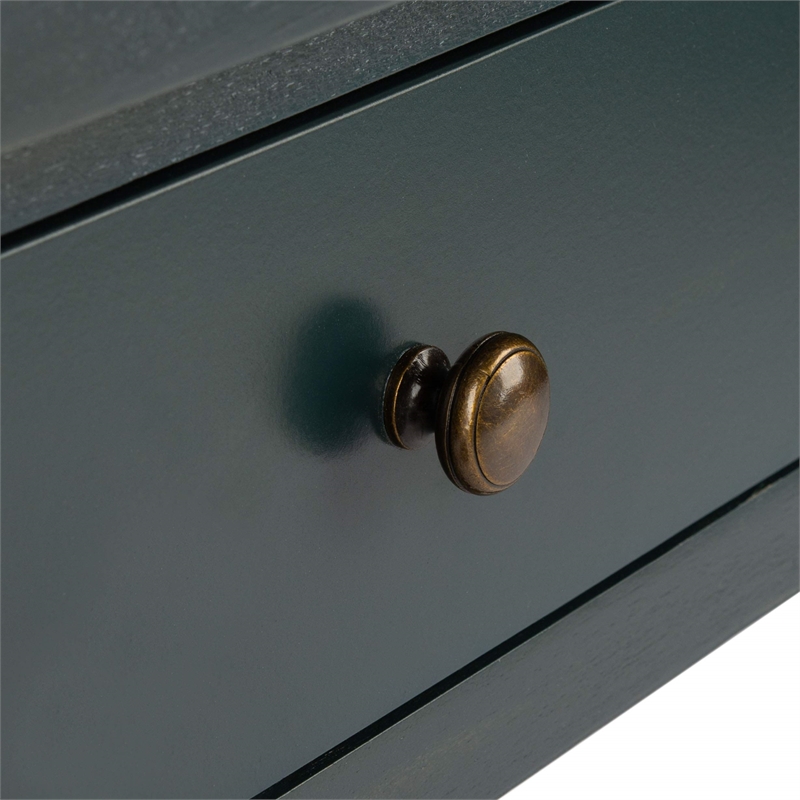 Hawthorne Collection Pine Wood End Table in Dark Teal