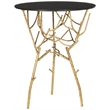 Hawthorne Collection Iron and Glass Accent Table in Gold and Black