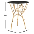 Hawthorne Collection Iron and Glass Accent Table in Gold and Black