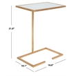 Hawthorne Collection Iron and Glass Accent Table in Gold and White