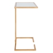 Hawthorne Collection Iron and Glass Accent Table in Gold and White