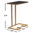 Hawthorne Collection Iron and Glass Accent Table in Gold and Black