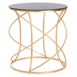 Hawthorne Collection Iron and Glass Accent Table in Gold and Black