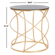 Hawthorne Collection Iron and Glass Accent Table in Gold and Black