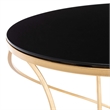 Hawthorne Collection Iron and Glass Accent Table in Gold and Black