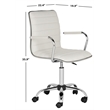 Hawthorne Collection Chrome Steel Desk Office Chair in White