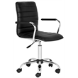Hawthorne Collection Chrome Steel Desk Office Chair in Black