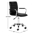 Hawthorne Collection Chrome Steel Desk Office Chair in Black