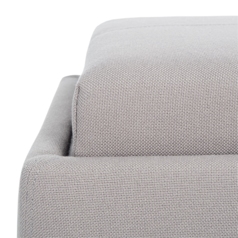 Hawthorne Collection Birch Wood Linen Tray Ottoman in Grey