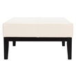 Hawthorne Collection Beech Wood Leather Cocktail Ottoman in White