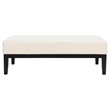 Hawthorne Collection Beech Wood Leather Cocktail Ottoman in White