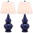 Hawthorne Collection Glass Double Gourd Lamp in Navy (Set Of 2)