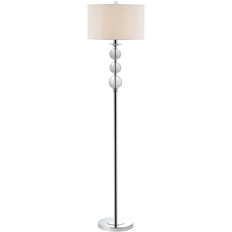 Hawthorne Collection Crystal Glass Globe Floor Lamp with White Shade