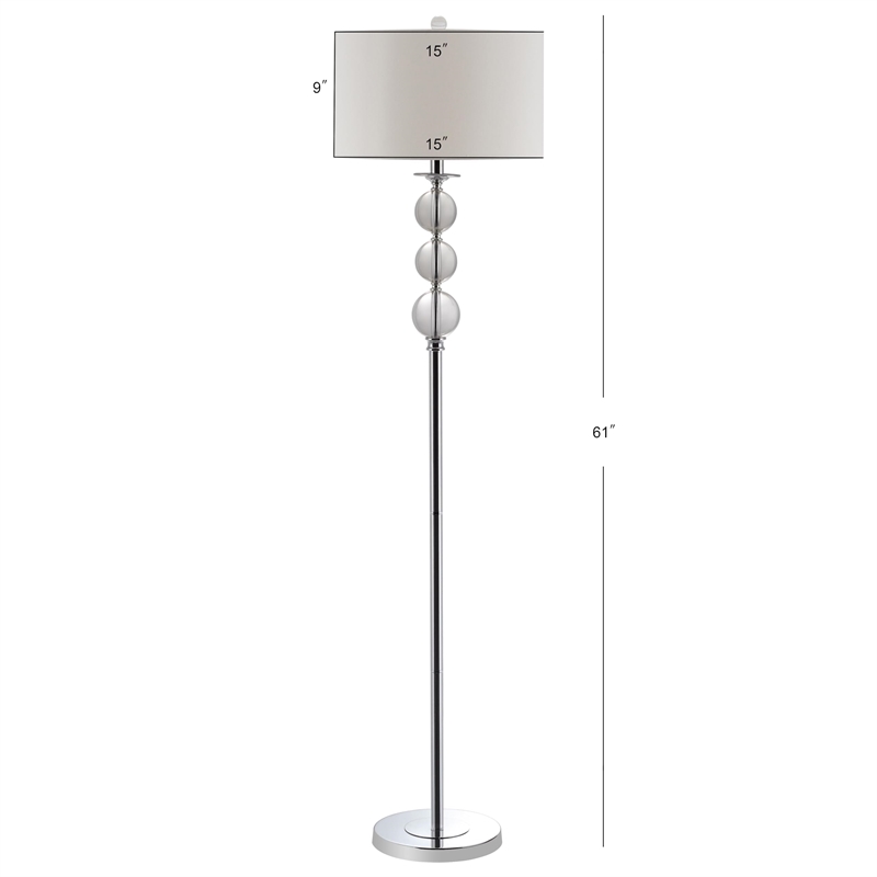 Hawthorne Collection Crystal Glass Globe Floor Lamp with White Shade