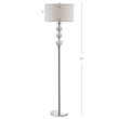 Hawthorne Collection Crystal Glass Globe Floor Lamp with White Shade